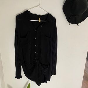 FREE PEOPLE black long sleeve Shirt